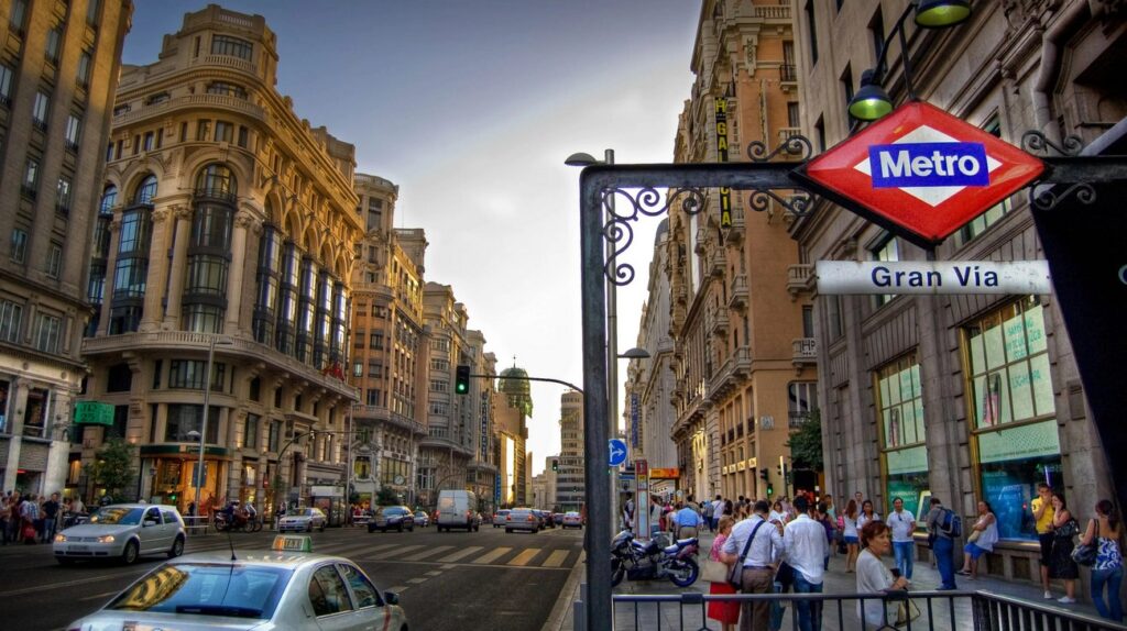 Madrid’s “Spanish Broadway” is a whirlwind of shops, theaters, and Art Deco buildings like the Metropolis. Walk it at night when it’s lit up – it’s electric. Great for shopping or catching a show.