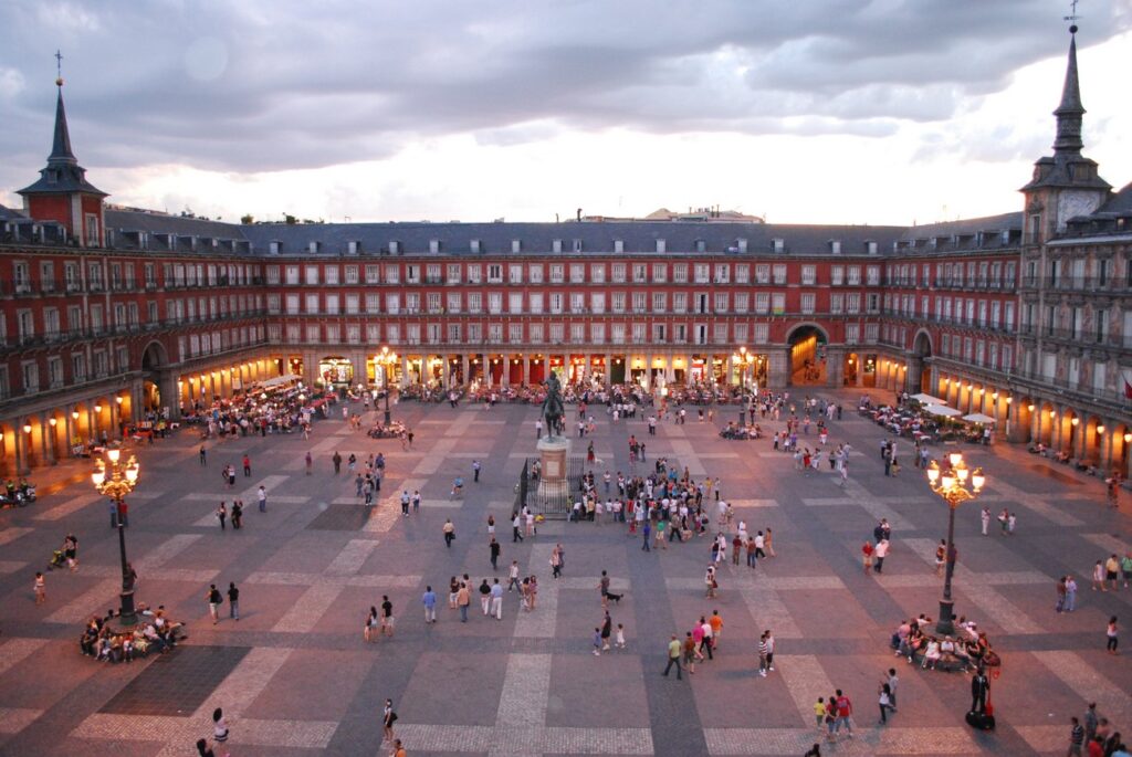 This 400-year-old square is Madrid’s historic core, surrounded by arcaded buildings and buzzing with cafés. It’s perfect for people-watching over tapas, but skip eating here – it’s pricier and touristy. Just soak in the vibe.