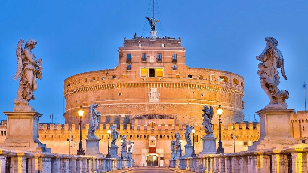 This fortress started as Hadrian's tomb and has killer views from the top. Walk the bridge lined with angel statues – it's magical at night.
