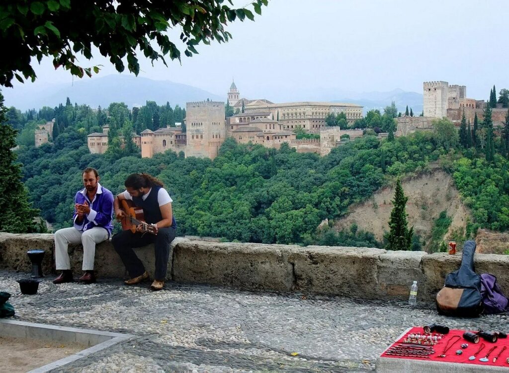 The best spot for Alhambra views, especially at sunset. It’s crowded, but the vibe – with street musicians and locals – is electric.