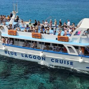 Cruise from Ayia Napa to the Blue Lagoon and Turtle Cove. Enjoy swimming stops