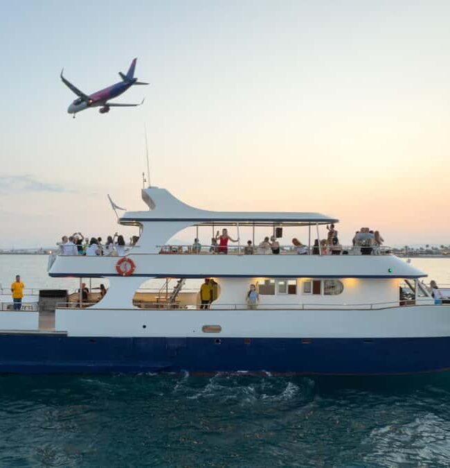 Sail the Larnaca coast at sunset with a glass of wine and relaxing music. Includes a 30-minute swim stop at Mackenzie Beach. Book your tickets now!